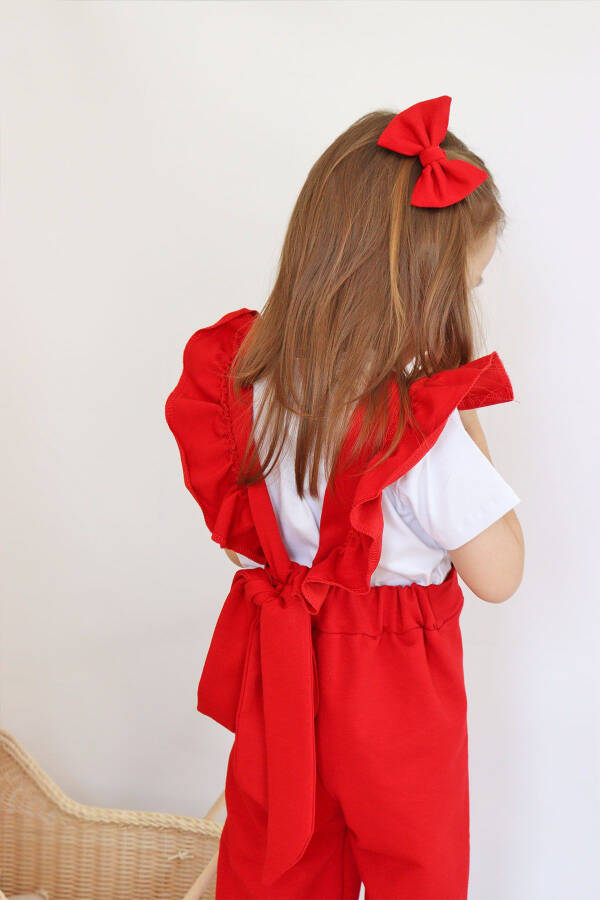 Girls Berlin Red Cotton Frilled Tulle Dress with Buckle Set - 21