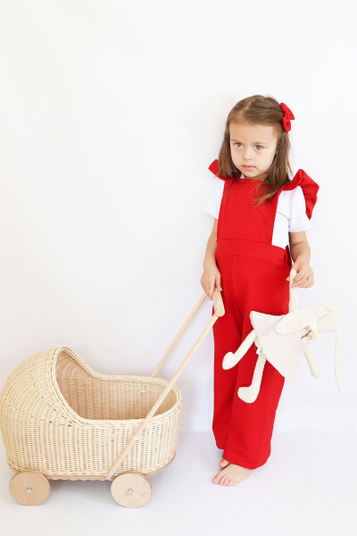 Girls Berlin Red Cotton Frilled Tulle Dress with Buckle Set - 22