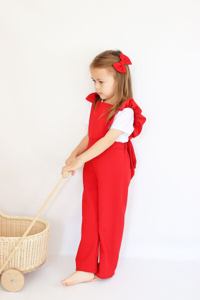 Girls Berlin Red Cotton Frilled Tulle Dress with Buckle Set - 24