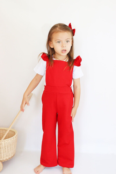 Girls Berlin Red Cotton Frilled Tulle Dress with Buckle Set - 25