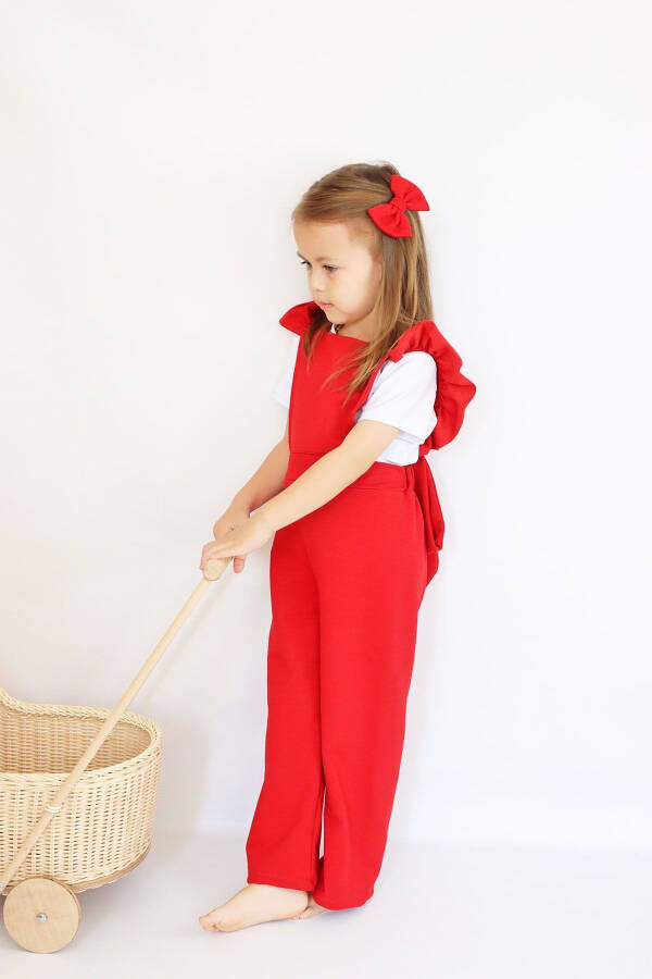 Girls Berlin Red Cotton Frilled Tulle Dress with Buckle Set - 18