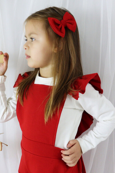 Girls Berlin Red Cotton Frilled Tulle Dress with Buckle Set - 12