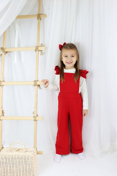 Girls Berlin Red Cotton Frilled Tulle Dress with Buckle Set - 4