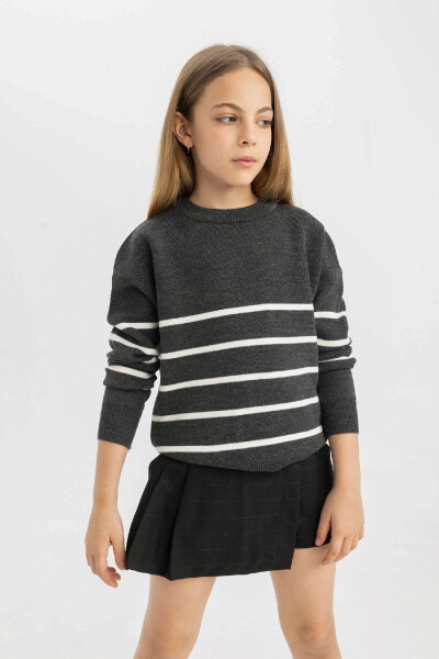 Girls' Bicycle Neck Knit Sweater Z0194A624AU - 8