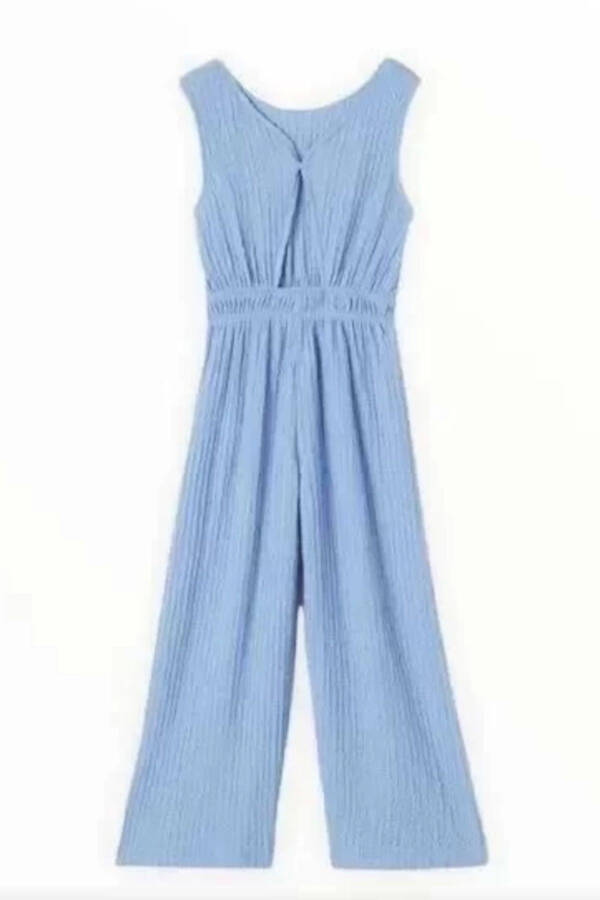 Girls Blue Strappy Summer Jumpsuit - 5