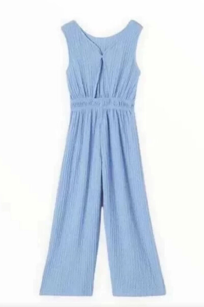 Girls Blue Strappy Summer Jumpsuit - 3