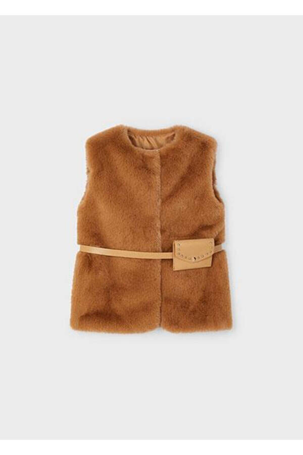 Girls' Brown Plush Vest 04365 - 4