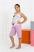 Girls' Cotton Lilac Pajama Set with Strappy Shorts 20430 - 8