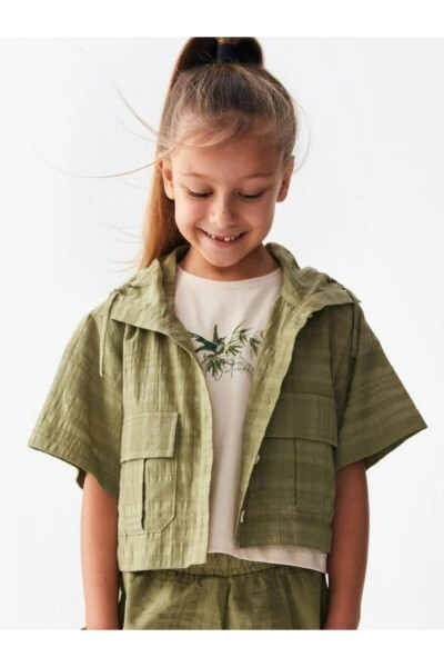 Girls Cotton Linen Safari Jacket - 1