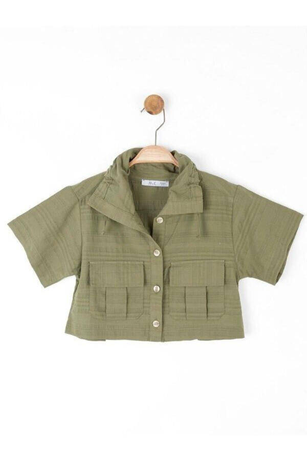 Girls Cotton Linen Safari Jacket - 3