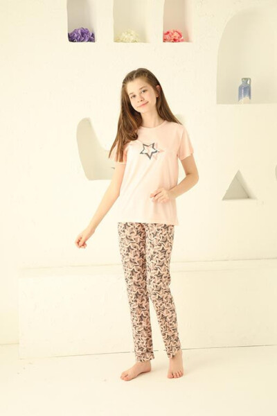 Girls' Cotton Short Sleeve Pajamas Set 20364 - 8