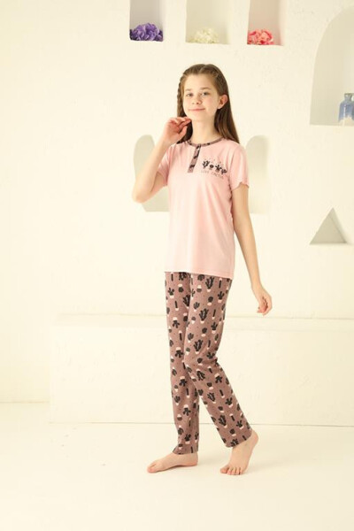 Girls' Cotton Short Sleeve Pajamas Set 20365 - 6