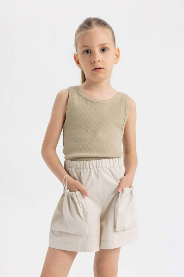 Girls Cotton Shorts with Pockets - 3