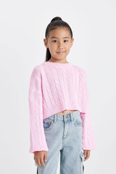 Girls' Crop Crew Neck Sweater C6934A824AU - 3