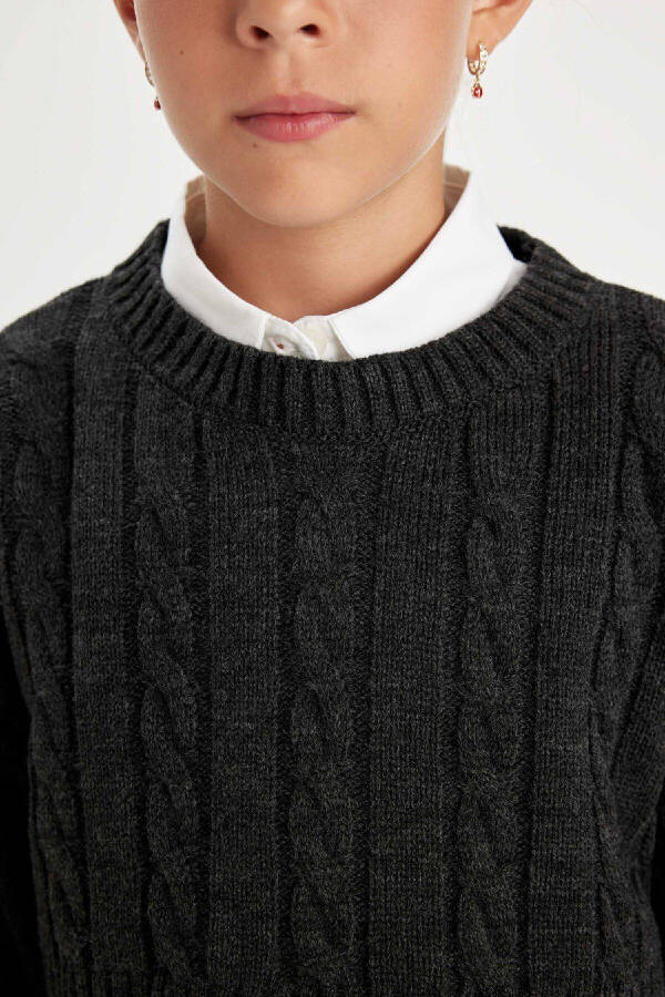 Girls Crop Crew Neck Sweater C6934A824AU - 5