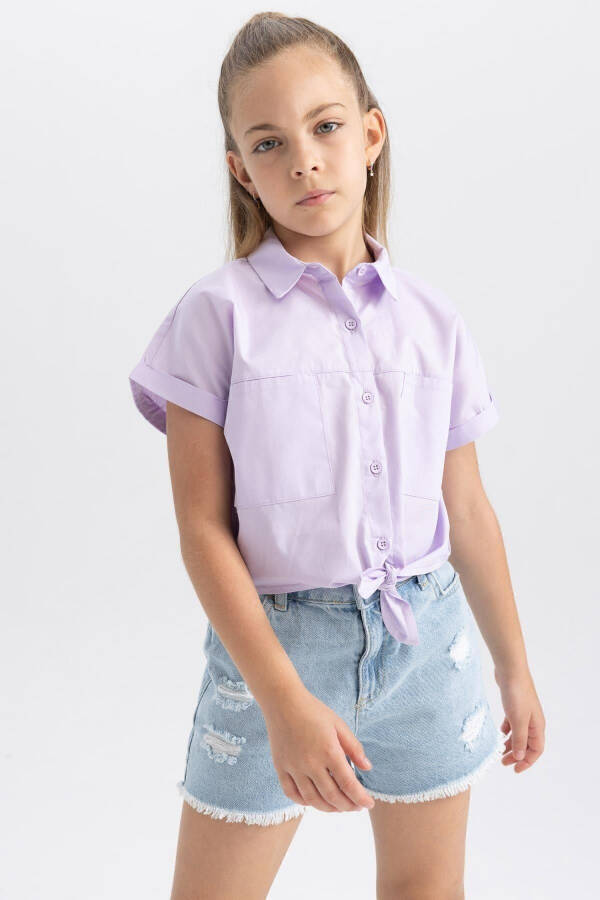 Girls Crop Poplin Short Sleeve Shirt - 21