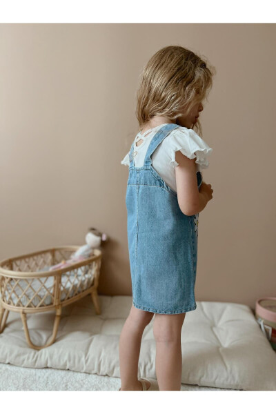 Girls' Daisy Pattern Denim Vest - 4