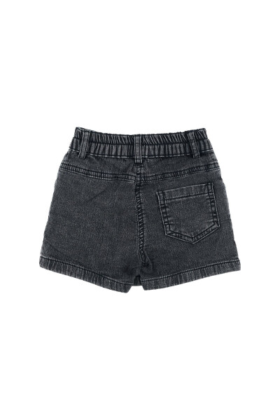 Girls Denim Shorts Skirt with Decorative Buttons - 26