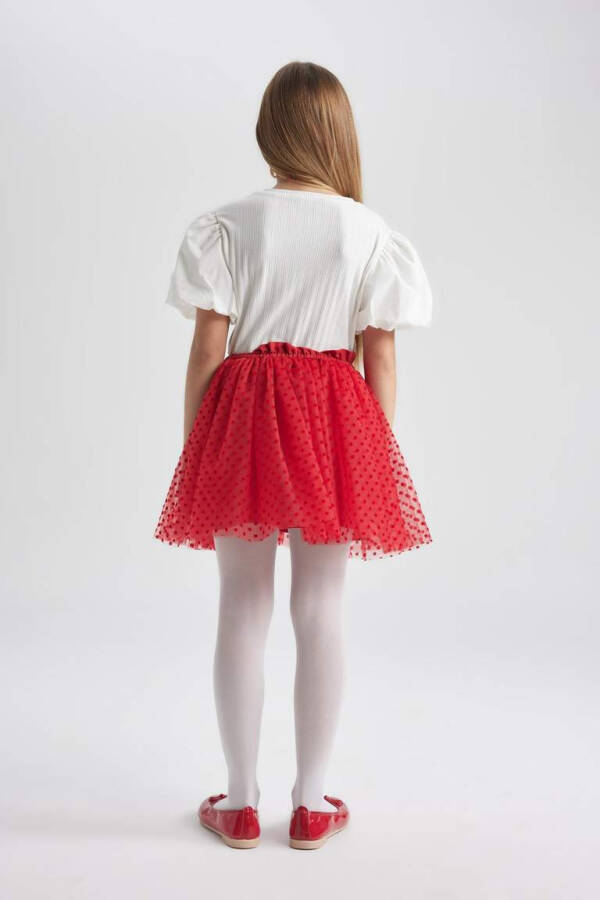 Girls' Elastic Waist Red Tulle Skirt - 9