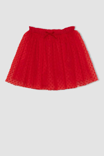 Girls' Elastic Waist Red Tulle Skirt - 10