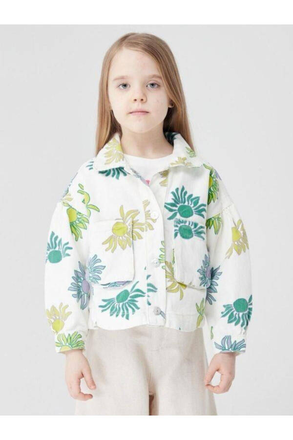 Girls' Flower Pattern Jacket - 6