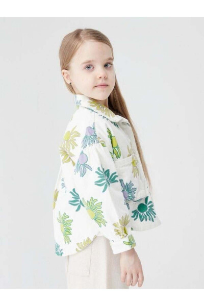 Girls' Flower Pattern Jacket - 10