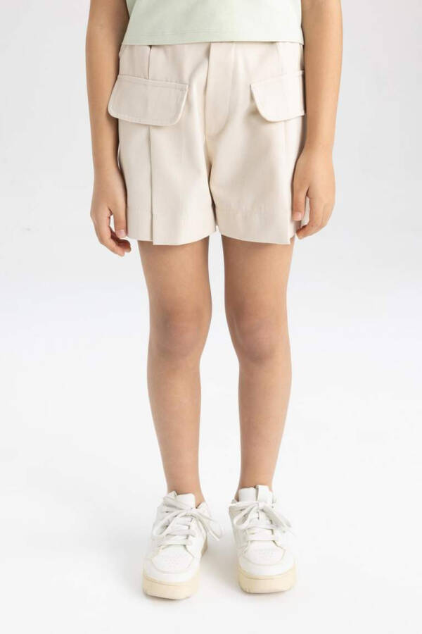 Girls Gabardine Shorts Light Stone - 6