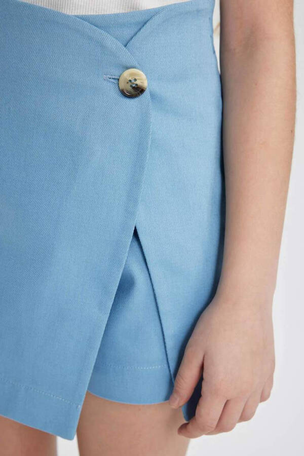 Girls Gabardine Shorts Skirt Blue - 7