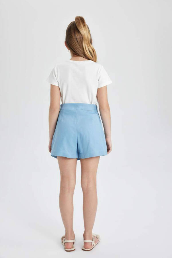 Girls Gabardine Shorts Skirt Blue - 8