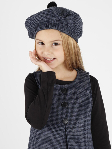 Girls Hat & Dress 3 Piece Set with Button Detail Ak2403 - 7