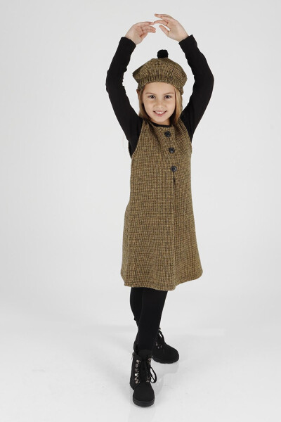 Girls Hat & Dress 3 Piece Set with Button Detail Ak2403 - 11