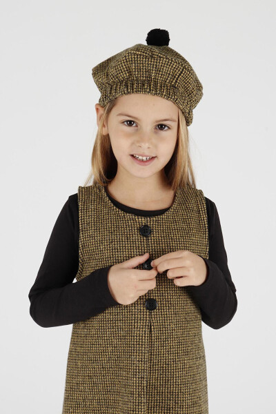 Girls Hat & Dress 3 Piece Set with Button Detail Ak2403 - 12