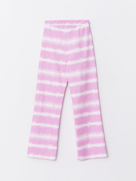 Girls' Jogger Pants with Elastic Waistband and Batik Pattern - 4