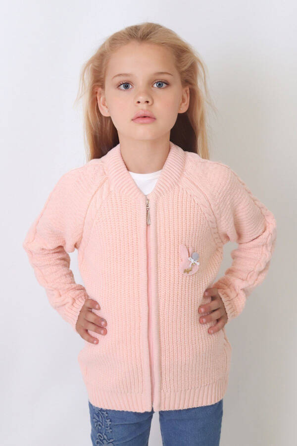 Girls' Knit Zippered Cardigan 6-9 Years - 1