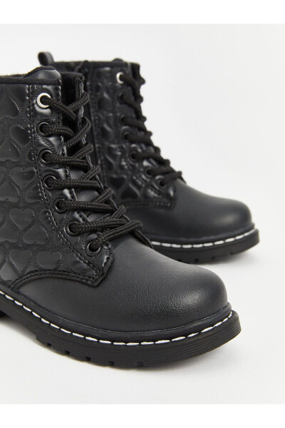 Girls' leather-look lace-up and zip boots. - 6