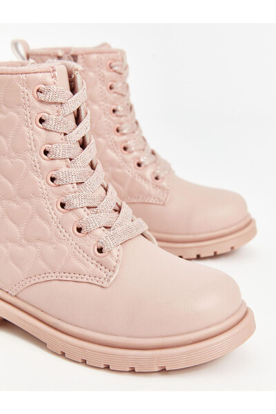 Girls' leather-look lace-up and zipper boots. - 3