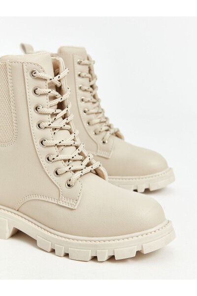 Girls' leather-look lace-up and zipper boots. - 6