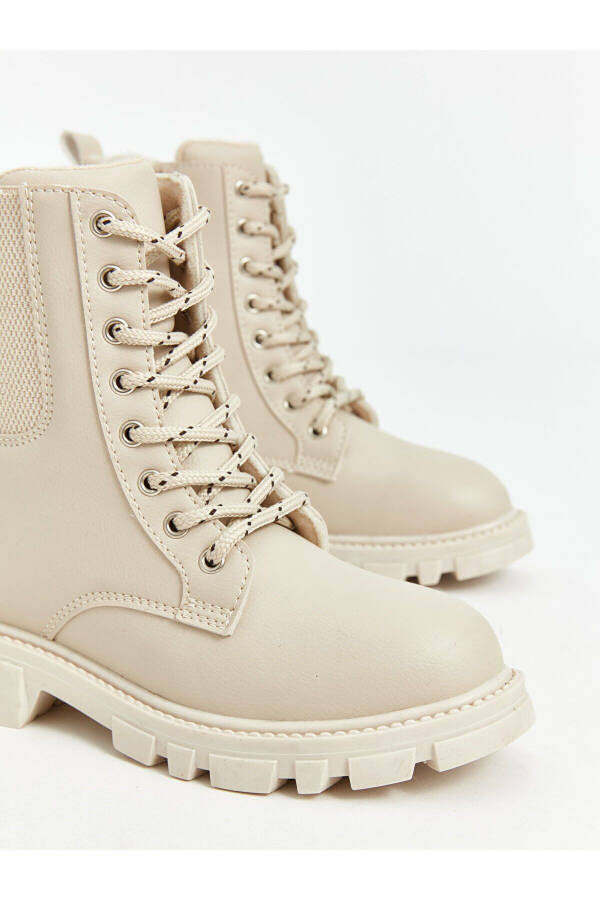 Girls' leather-look lace-up and zipper boots. - 3