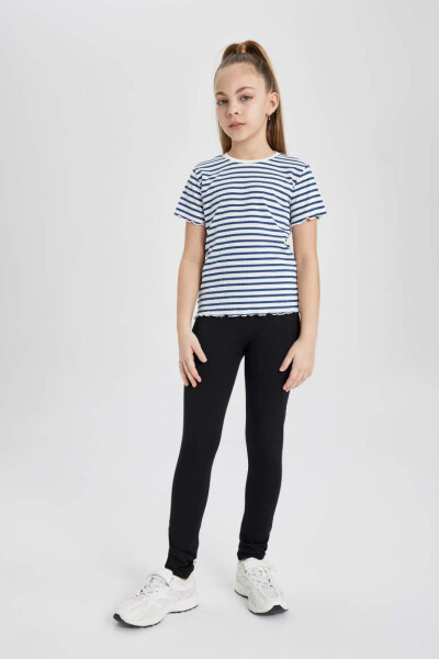 Girls' Long Leggings Black - 8