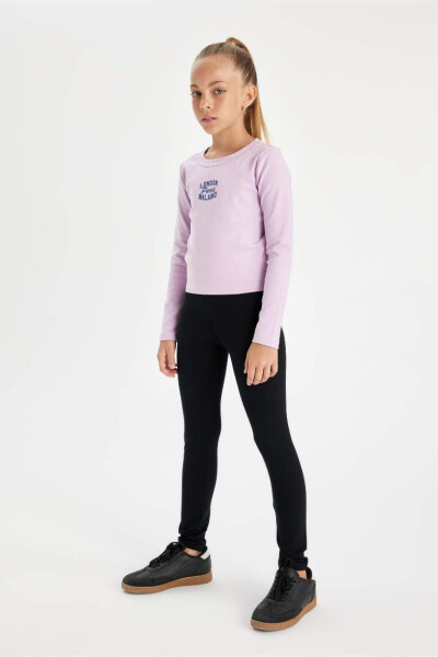 Girls' Long Leggings Black - 3