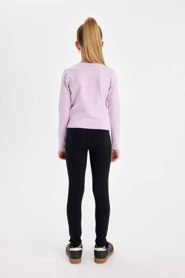 Girls' Long Leggings Black - 7