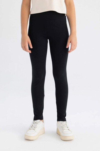 Girls Long Leggings Navy - 4