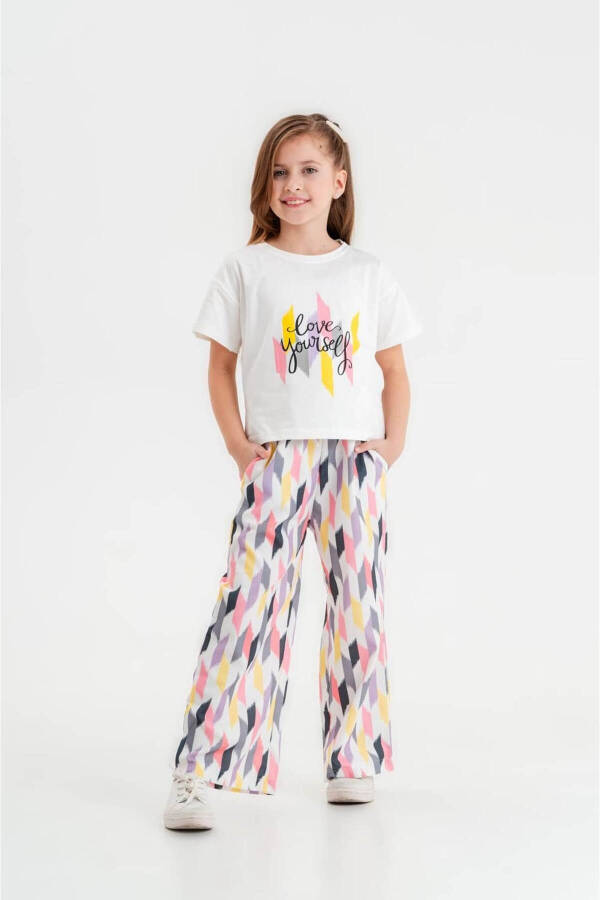 Girls' Love Print Bike Neck 5/12 Years Old Set - 1