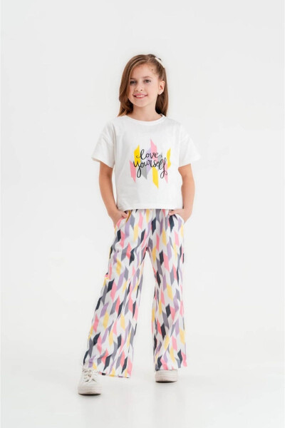 Girls' Love Print Bike Neck 5/12 Years Old Set - 2