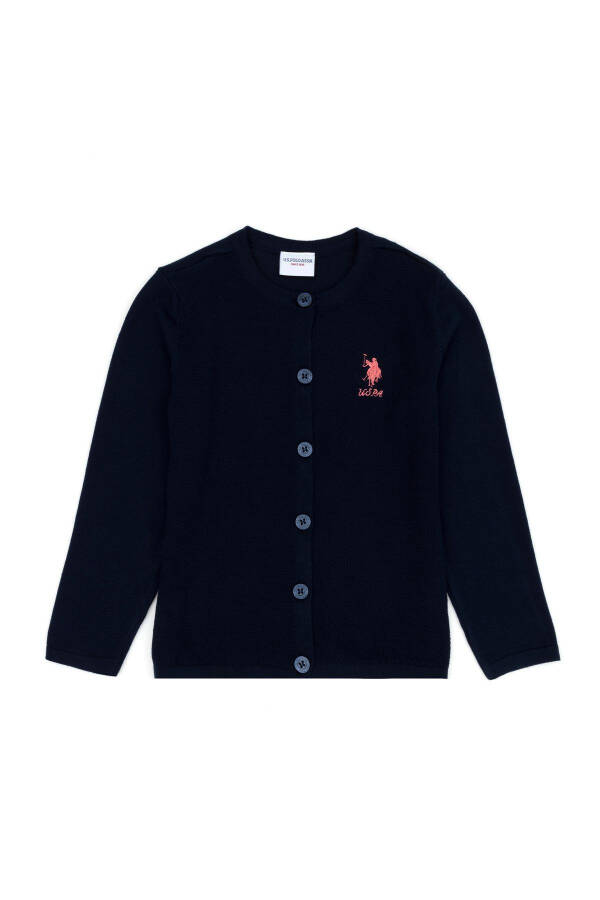 Girls' Navy Blue Knit Cardigan 50271881-VR033 - 7