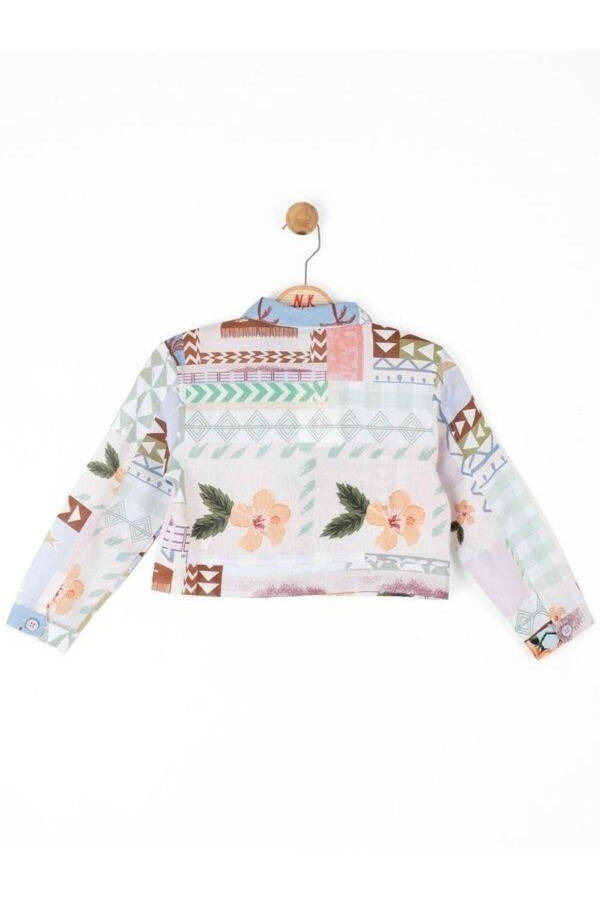 Girls' Palm Tree Pattern Jacket - 8