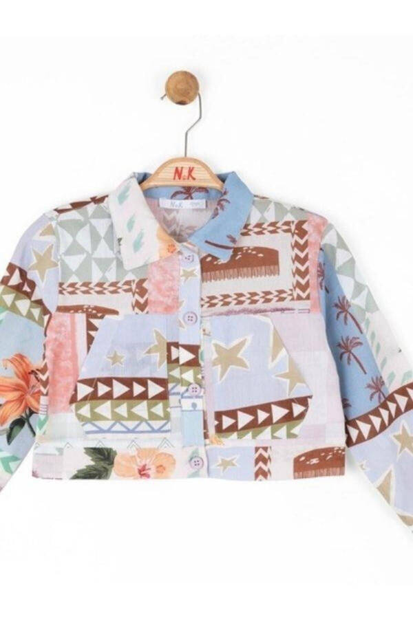 Girls' Palm Tree Pattern Jacket - 9