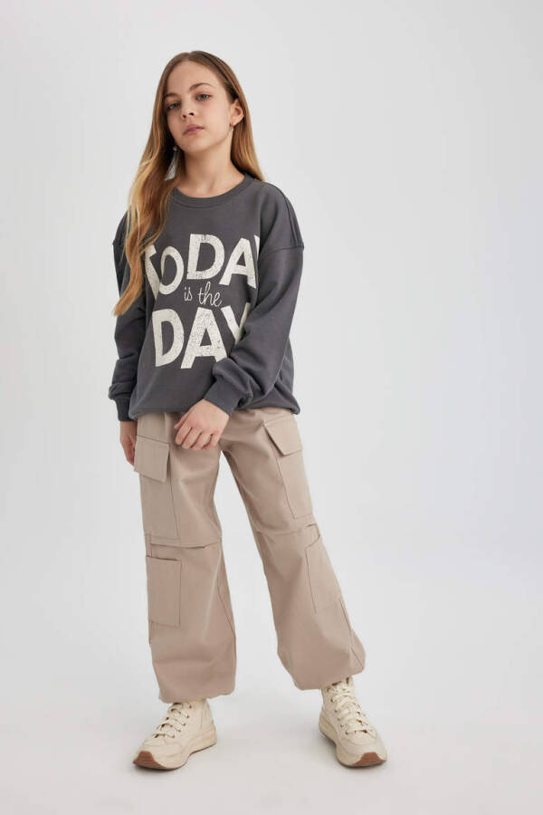 Girls Parachute Cargo Cotton Trousers - 5