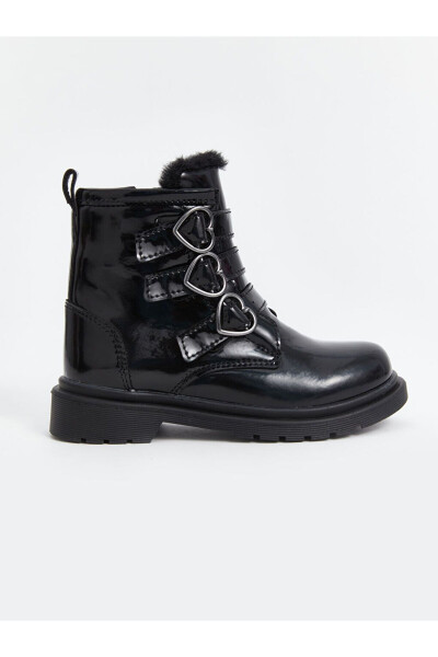 Girls' patent leather boots with zipper - 5