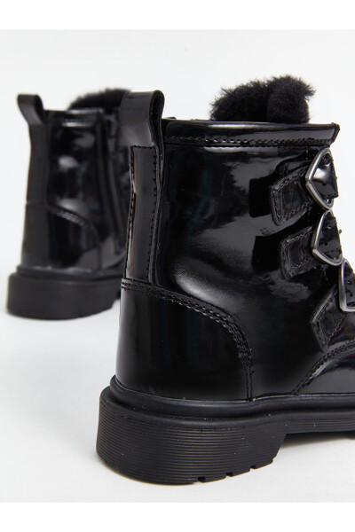 Girls' patent leather boots with zipper - 8